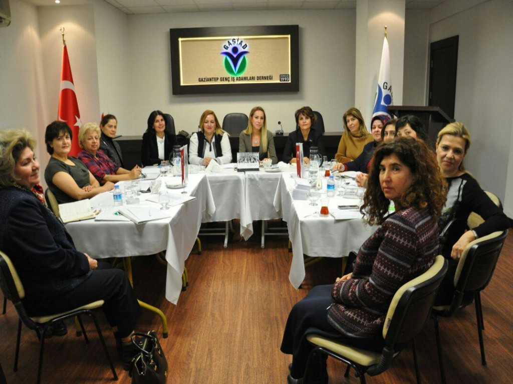 Gelin Etmeyin Projesi hazırlık çalışmaları nedeniyle GAGİAD Kadınlar Kurulu'nun ev sahipliğinde GAGİAD'da Kadın STK'ların başkanları ile toplantı yapıldı
